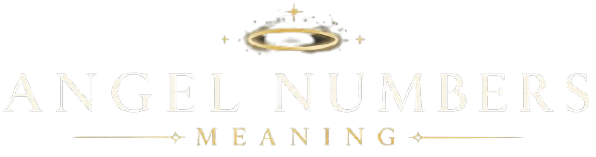 Angel Numbers Meaning logo with elegant serif typography and a gold celestial halo